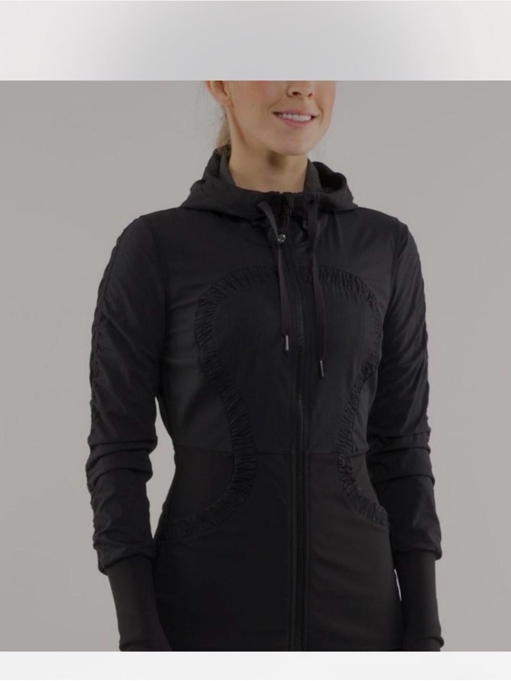 lululemon athletica Black Hooded Zip-Up Bomber Jacket
